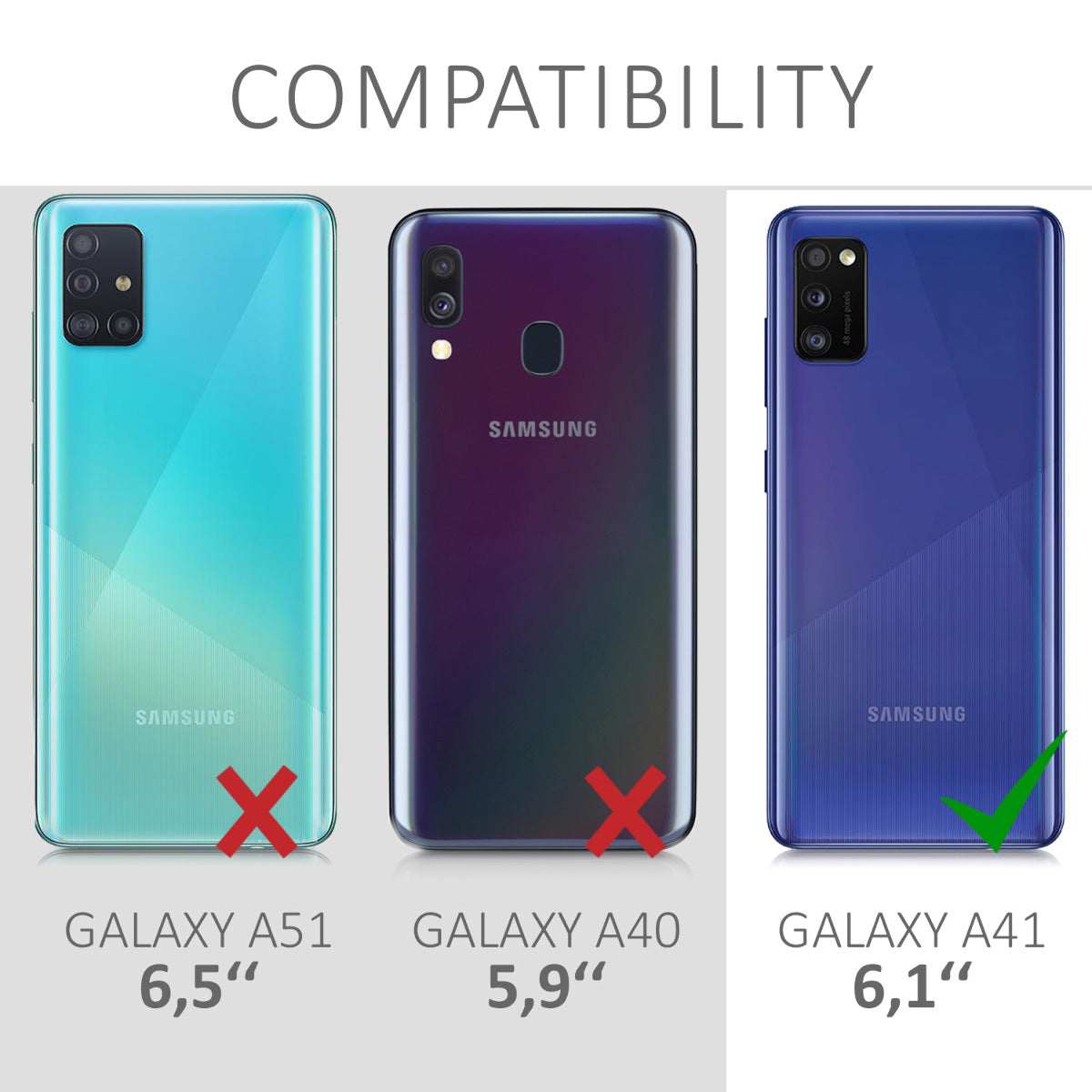 kwmobile Schutzhülle kompatibel mit Samsung Galaxy A41 - Hülle Handy - Flip Case Handyhülle