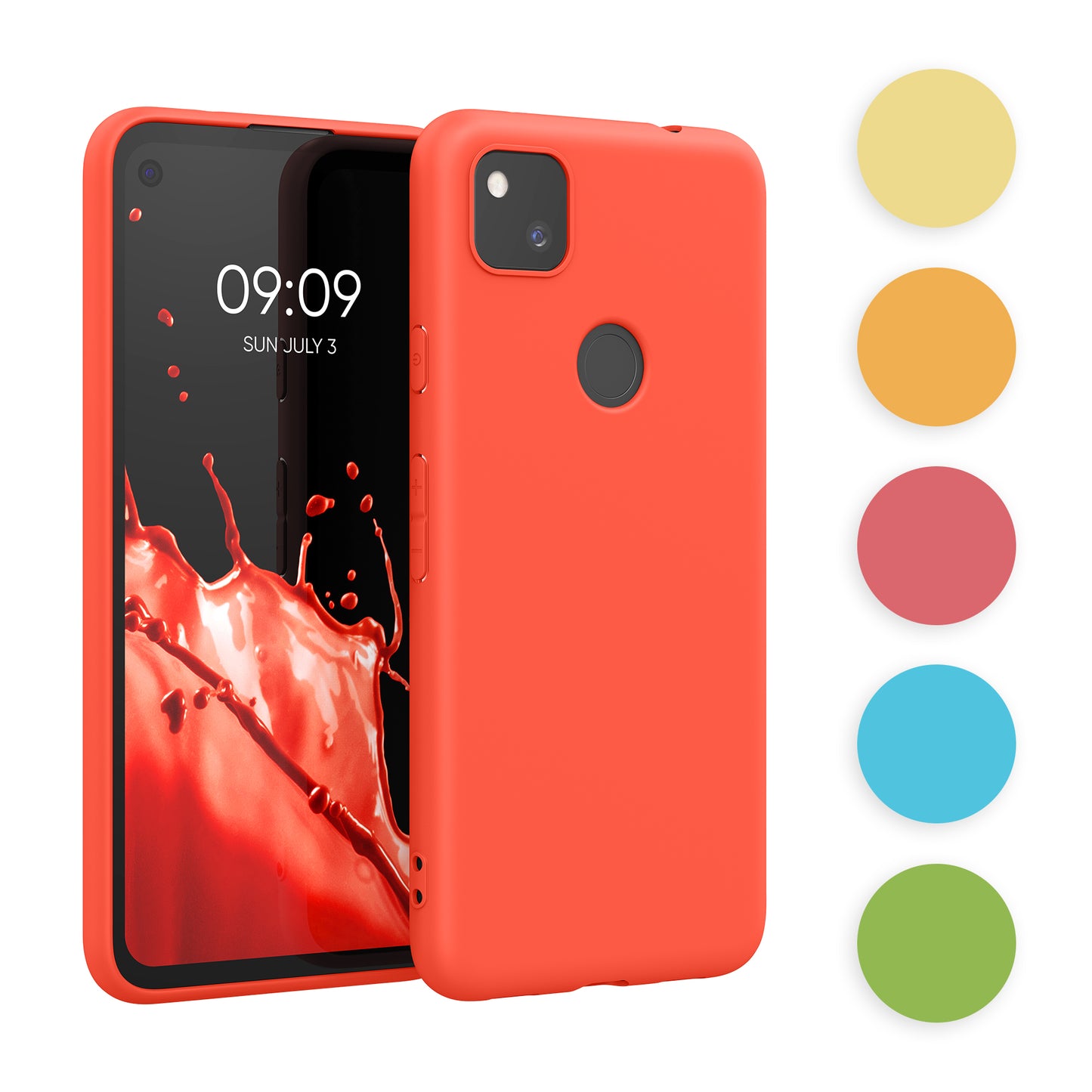 kwmobile Hülle kompatibel mit Google Pixel 4a Hülle - weiches TPU Silikon Case - Cover geeignet für kabelloses Laden - Cool Mint Cool Mint  