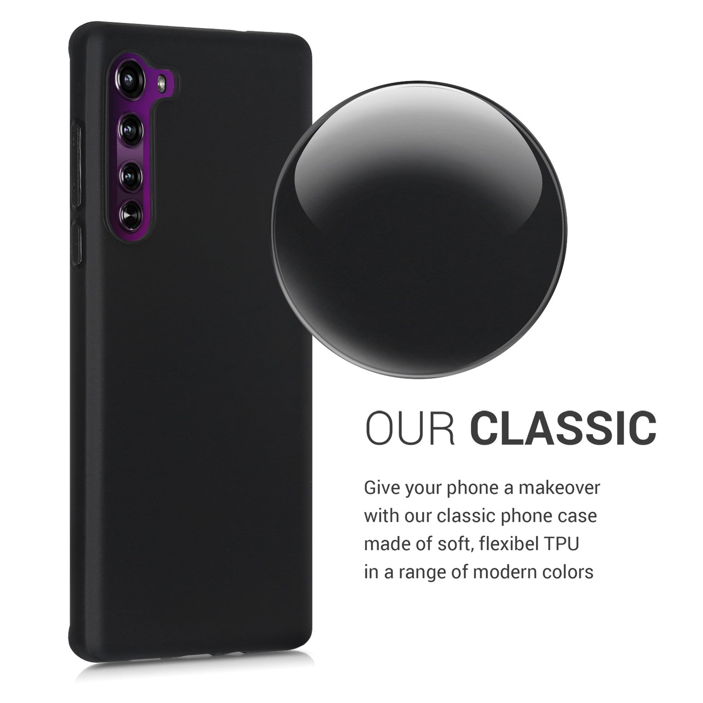 TPU Hülle für Motorola Edge (2020) in Schwarz matt