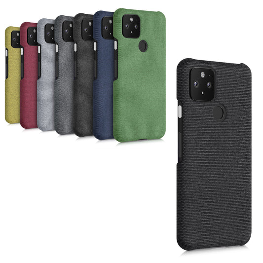 kwmobile Schutzhülle kompatibel mit Google Pixel 5 - Hülle - Stoff Cover Handyhülle - Backcover in Dunkelgrau Dunkelgrau  