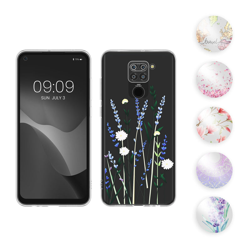 kwmobile Case kompatibel mit Xiaomi Redmi Note 9 - Hülle Silikon transparent Wildblumen Ranke Mehrfarbig Transparent Mehrfarbig  [dsg08]
