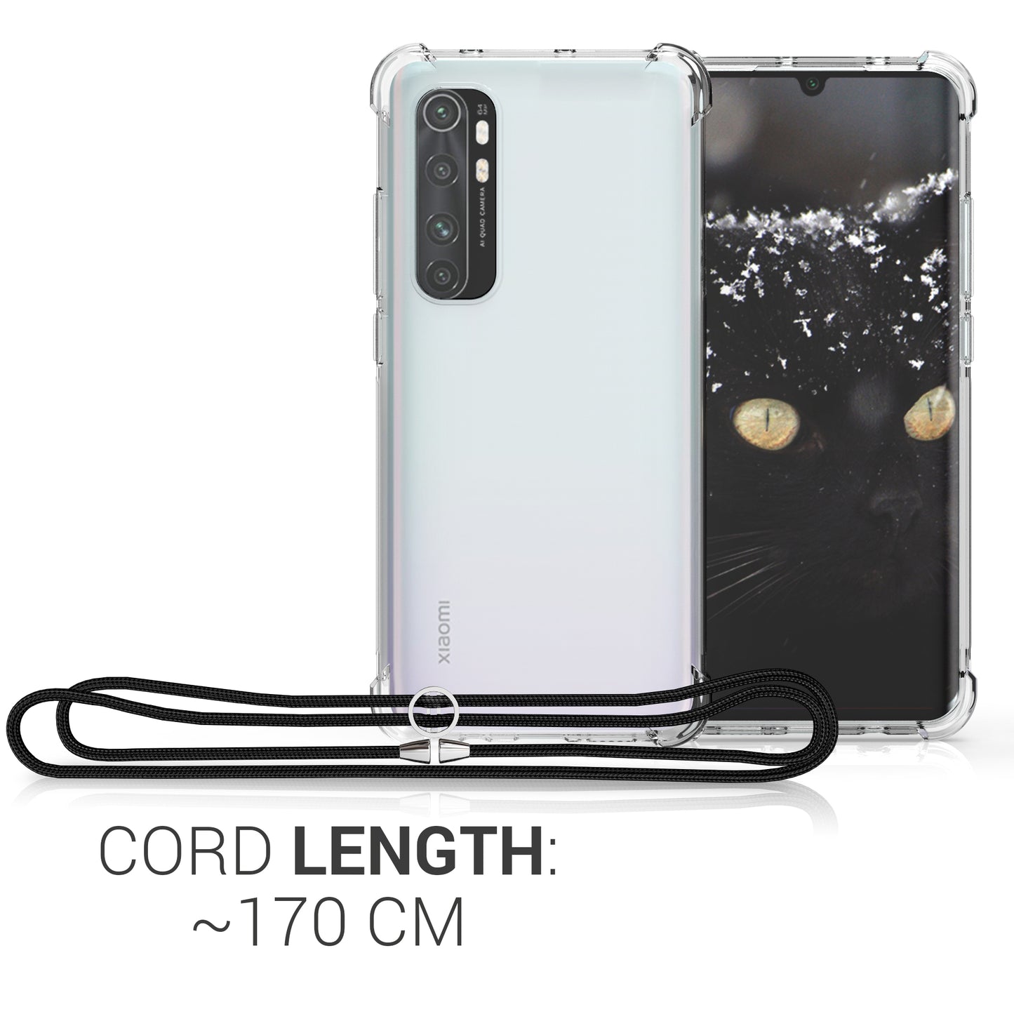 kwmobile Necklace Case kompatibel mit Xiaomi Mi Note 10 Lite Hülle Silikon Cover mit Handykette Band Handyhülle