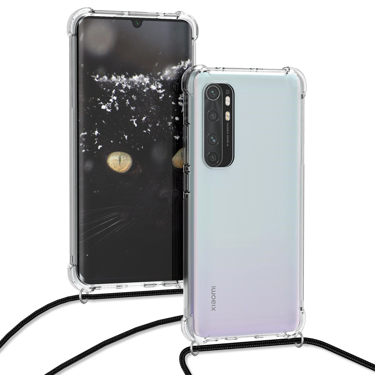 kwmobile Necklace Case kompatibel mit Xiaomi Mi Note 10 Lite Hülle Silikon Cover mit Handykette Band Handyhülle