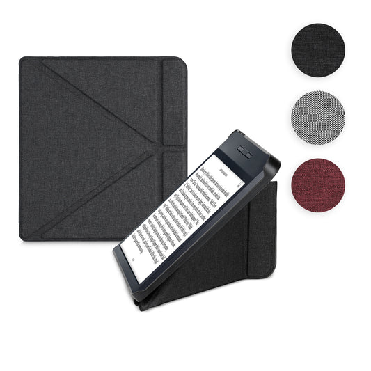 kwmobile Hülle kompatibel mit Kobo Libra H2O - Stoff eReader Schutzhülle Cover Case - Dunkelgrau Dunkelgrau  