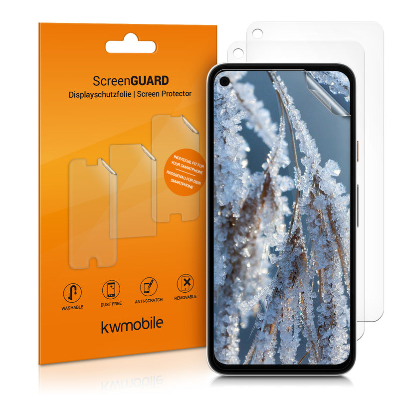 kwmobile 3x Displayschutzfolie kompatibel mit Google Pixel 4a Folie - klare Schutzfolien Set in transparent Transparent  