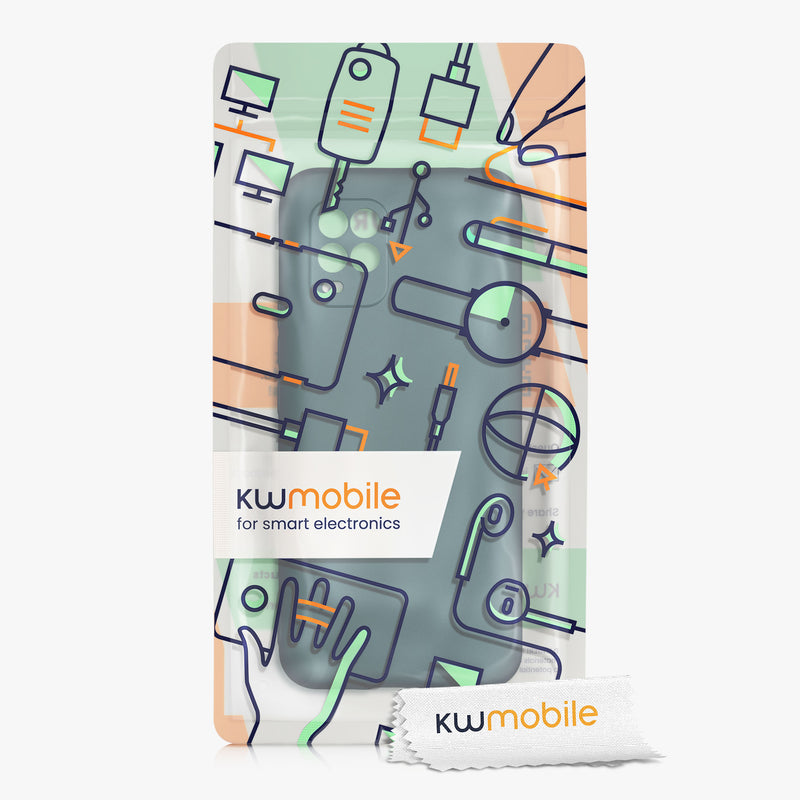 kwmobile Handyhülle für Xiaomi Mi 10 Lite (5G) Hülle - Silikon Case metallisch schimmernd - Schutzhülle Cover