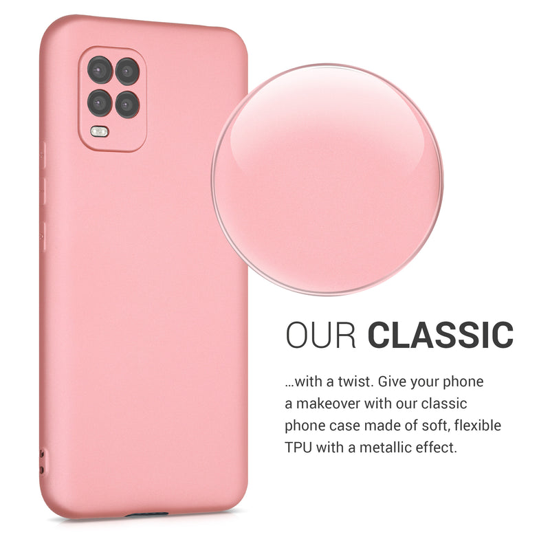 kwmobile Handyhülle für Xiaomi Mi 10 Lite (5G) Hülle - Silikon Case metallisch schimmernd - Schutzhülle Cover