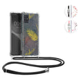 kwmobile Necklace Case kompatibel mit Samsung Galaxy A51 Hülle - Silikon Cover mit Handykette - Rosa Weiß Transparent Magnolien Rosa  [dsg01]