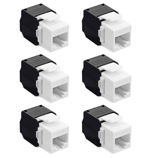 kwmobile 12x Keystone Modul für CAT6 Kabel - 1 Gbit/s ungeschirmt Kunststoff Gehäuse Schnappverschluss - Anschluss Modular Patchpanel werkzeugfrei Schwarz  