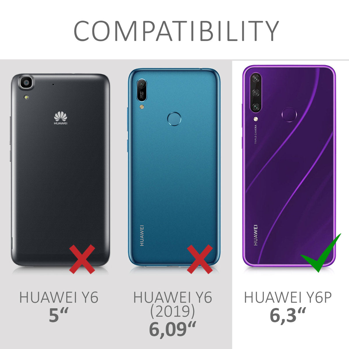 kwmobile Handyhülle für Huawei Y6p Hülle Kabelloses Laden Schutzhülle Cover