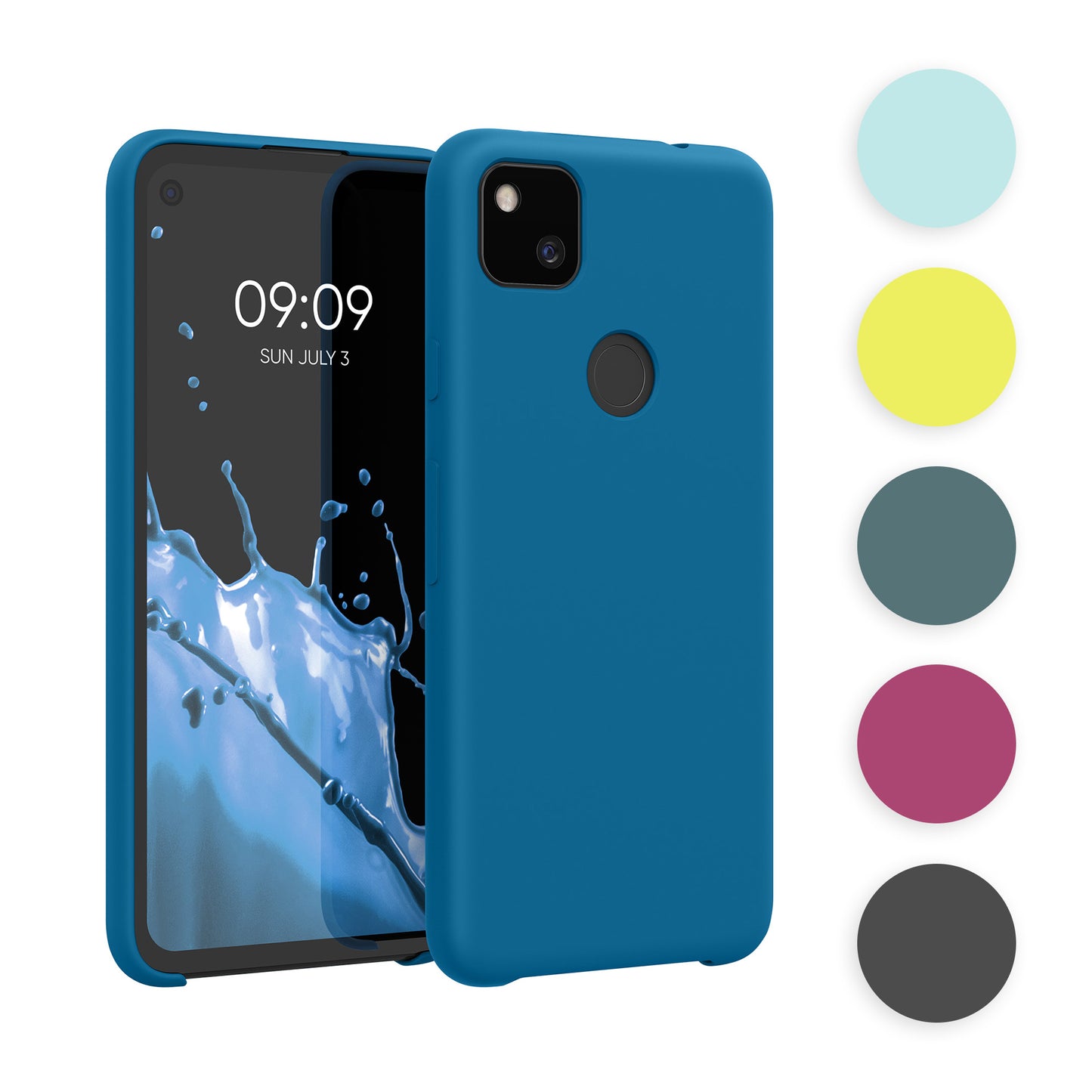 kwmobile Hülle kompatibel mit Google Pixel 4a Hülle - Silikon Handy Case - Handyhülle weiche Oberfläche - kabelloses Laden - Helle Iris Helle Iris  