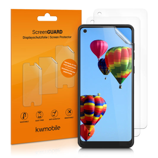 kwmobile 3x Displayschutzfolie kompatibel mit Samsung Galaxy A21s Folie - klare Schutzfolien Set in transparent Transparent  