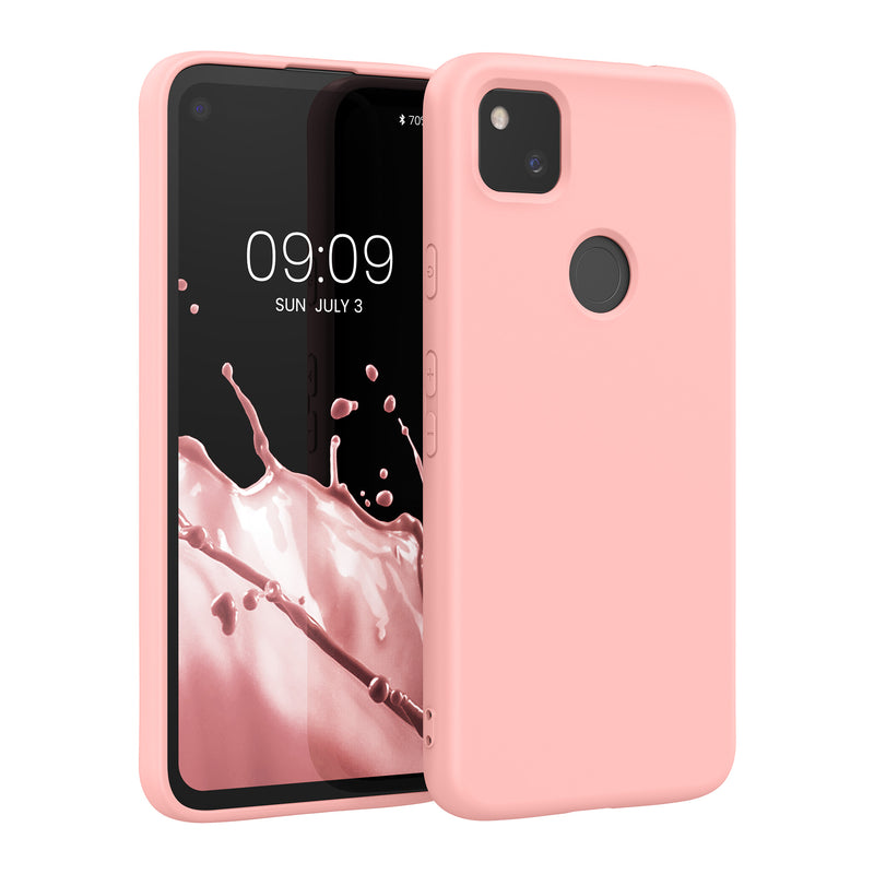 kwmobile Hülle kompatibel mit Google Pixel 4a Hülle gummierte Silikon Handyhülle Schutzhülle für kabelloses Laden Case