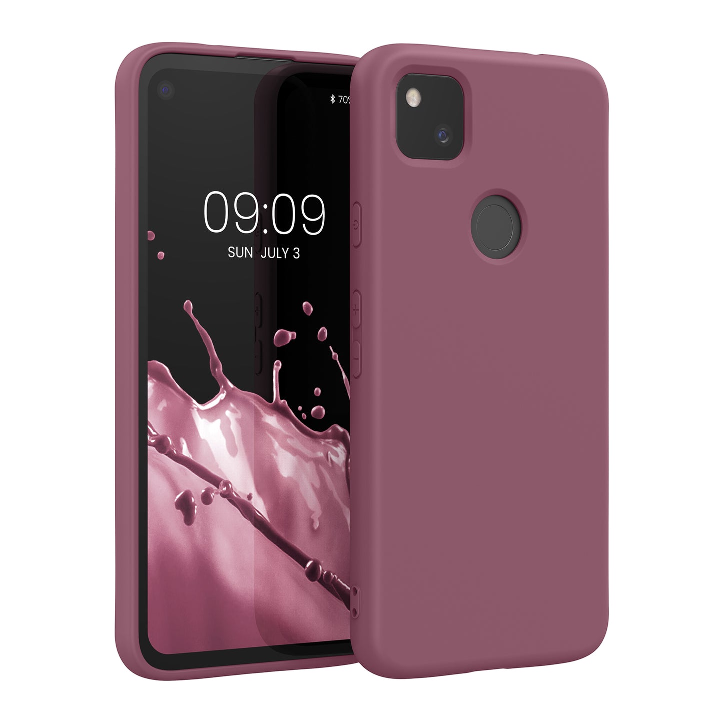kwmobile Hülle kompatibel mit Google Pixel 4a Hülle gummierte Silikon Handyhülle Schutzhülle für kabelloses Laden Case