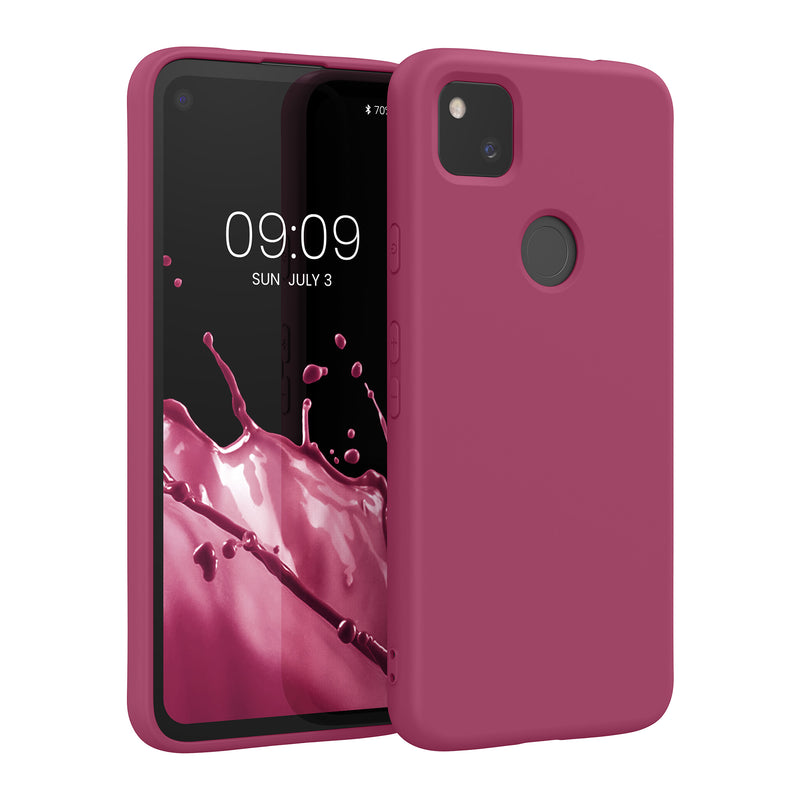 kwmobile Hülle kompatibel mit Google Pixel 4a Hülle gummierte Silikon Handyhülle Schutzhülle für kabelloses Laden Case