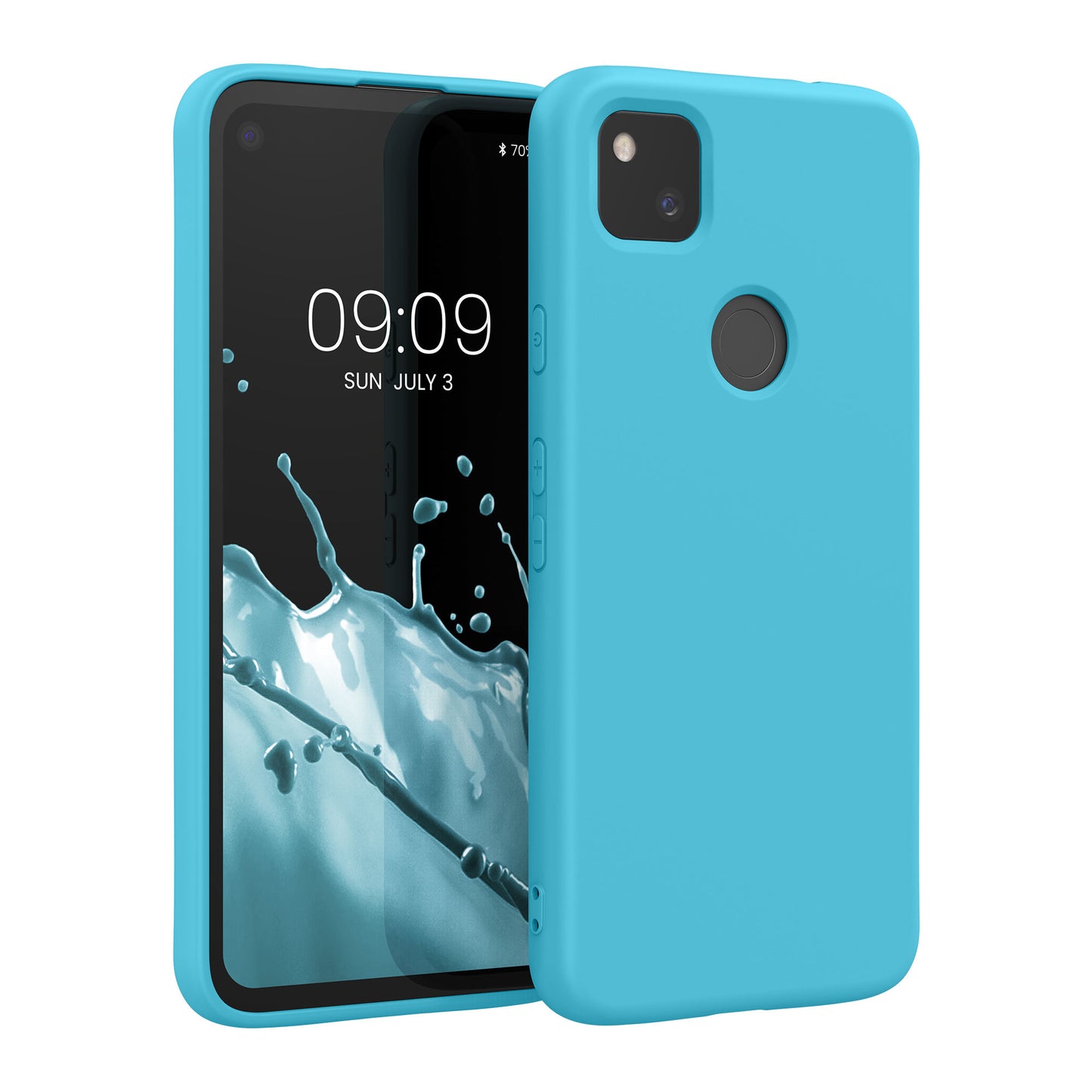 kwmobile Hülle kompatibel mit Google Pixel 4a Hülle gummierte Silikon Handyhülle Schutzhülle für kabelloses Laden Case