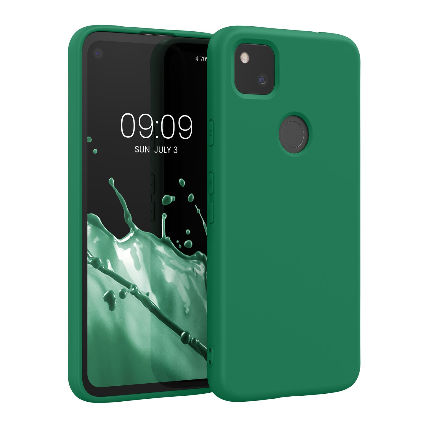 kwmobile Hülle kompatibel mit Google Pixel 4a Hülle gummierte Silikon Handyhülle Schutzhülle für kabelloses Laden Case