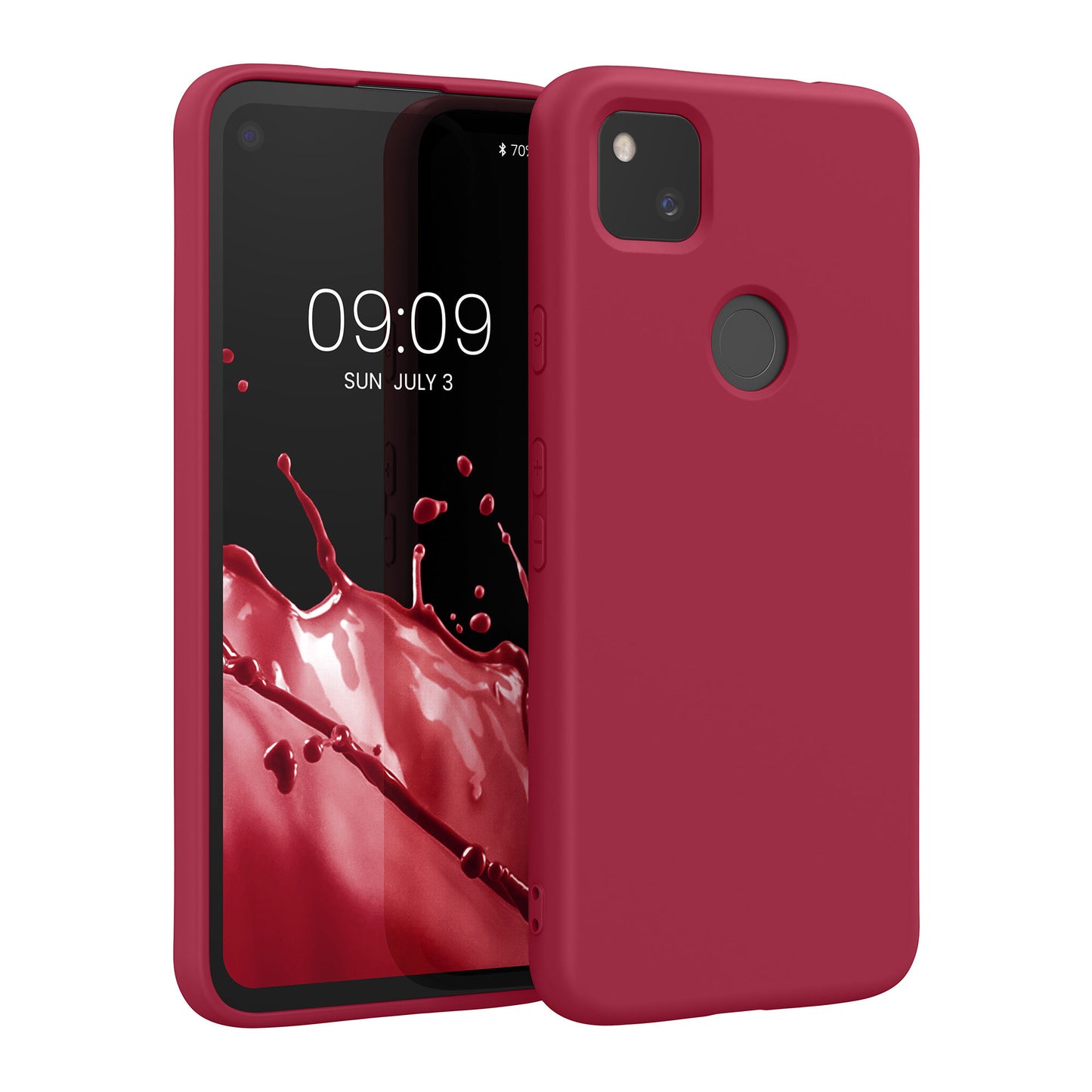 kwmobile Hülle kompatibel mit Google Pixel 4a Hülle gummierte Silikon Handyhülle Schutzhülle für kabelloses Laden Case