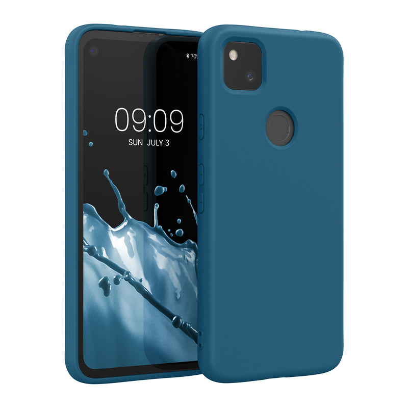 kwmobile Hülle kompatibel mit Google Pixel 4a Hülle gummierte Silikon Handyhülle Schutzhülle für kabelloses Laden Case