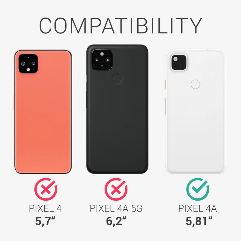 kwmobile Hülle kompatibel mit Google Pixel 4a Hülle gummierte Silikon Handyhülle Schutzhülle für kabelloses Laden Case