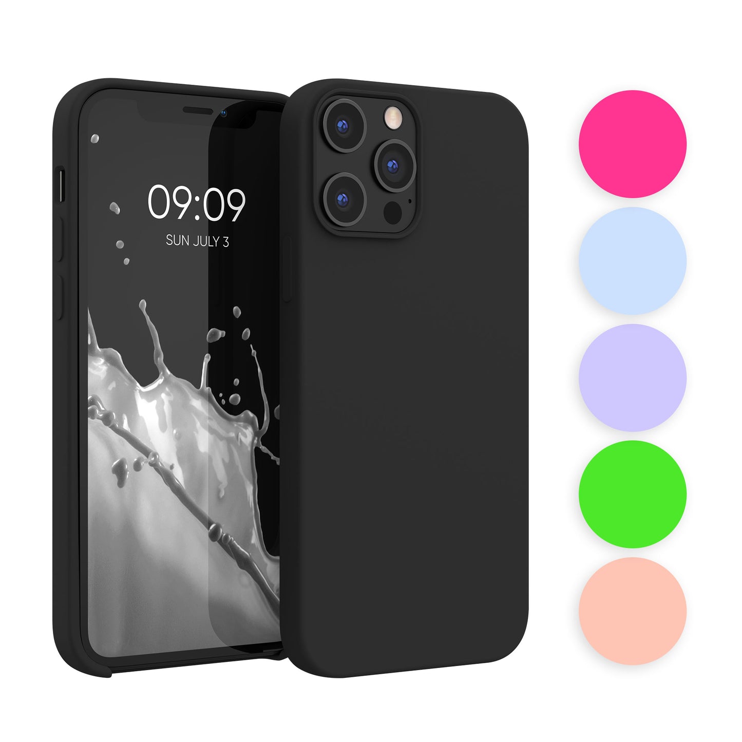 kwmobile Handyhülle für iPhone 12 Pro Max Hülle, für iPhone 12 Pro Max Case - Hülle Silikon - kabelloses Laden - Schwarz matt Schwarz matt  