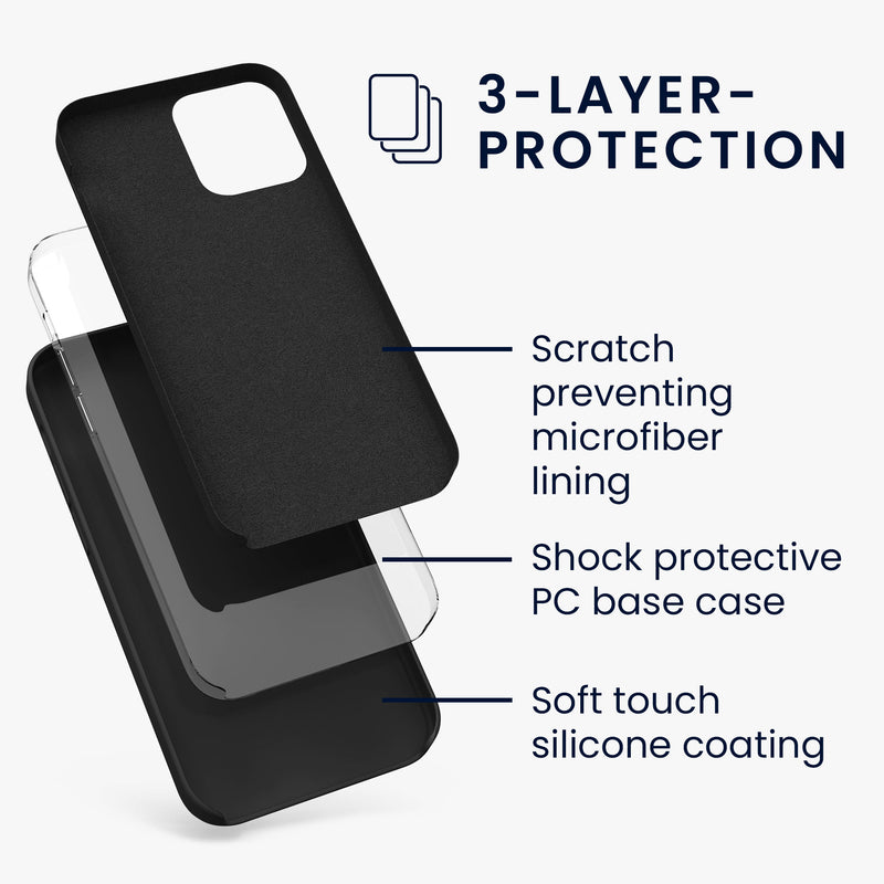 kwmobile Handyhülle für iPhone 12 Pro Max Case - Hülle Silikon - kabelloses Laden