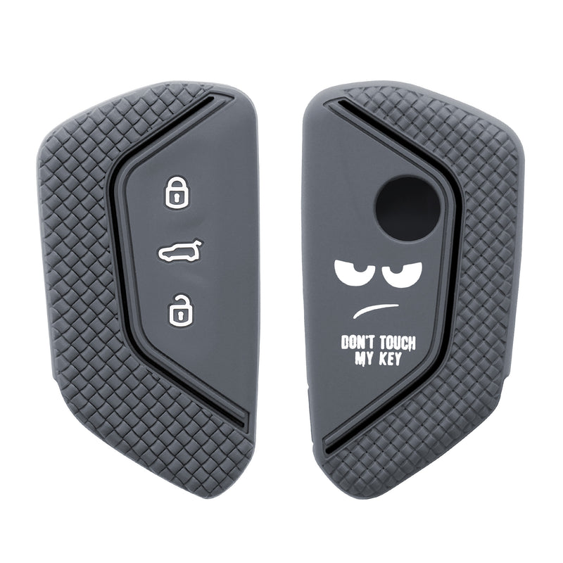 kwmobile Autoschlüssel Hülle kompatibel mit VW Golf 8 3-Tasten Autoschlüssel Hülle - Schlüsselhülle Don't touch my Key