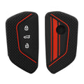 kwmobile Autoschlüssel Hülle kompatibel mit VW Golf 8 3-Tasten Autoschlüssel Hülle - Schlüsselhülle Don't touch my Key