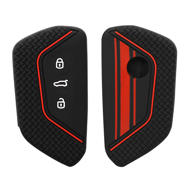 kwmobile Autoschlüssel Hülle kompatibel mit VW Golf 8 3-Tasten Autoschlüssel Hülle - Schlüsselhülle Don't touch my Key