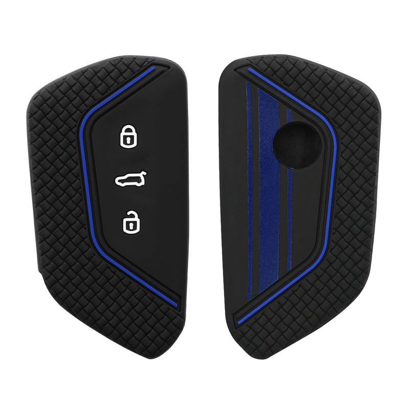 kwmobile Autoschlüssel Hülle kompatibel mit VW Golf 8 3-Tasten Autoschlüssel Hülle - Schlüsselhülle Don't touch my Key