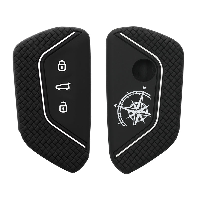 kwmobile Autoschlüssel Hülle kompatibel mit VW Golf 8 3-Tasten Autoschlüssel Hülle - Schlüsselhülle Don't touch my Key