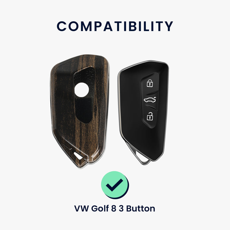 kwmobile Autoschlüssel Hülle kompatibel mit VW Golf 8 3-Tasten Autoschlüssel Hardcover Schutzhülle Schlüsselhülle Cover