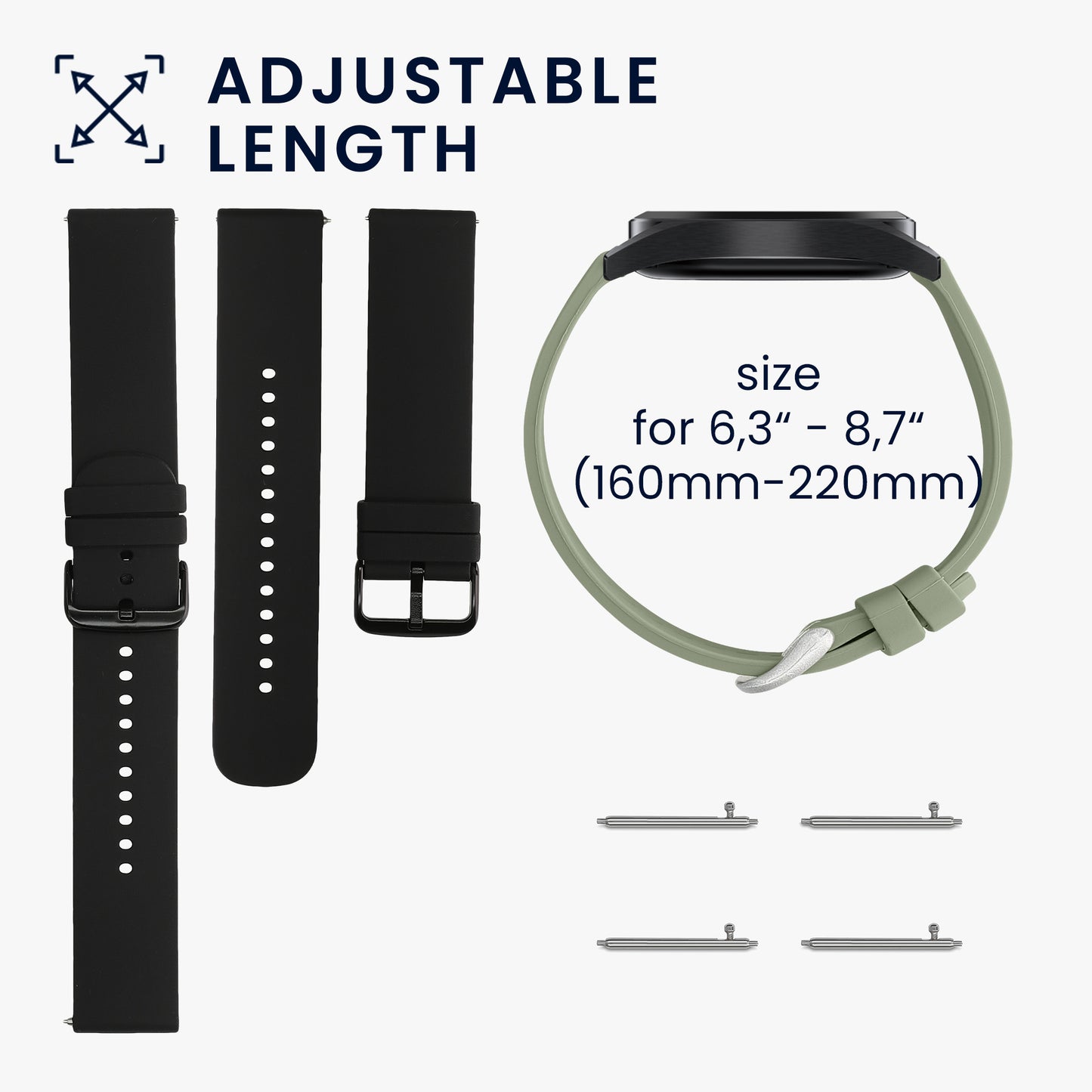 kwmobile Uhrenarmband für Huami Amazfit GTS / GTS 2 / GTS 2e / GTS 3 Armband Fitnesstracker Band Set Ersatzarmband Smartwatch