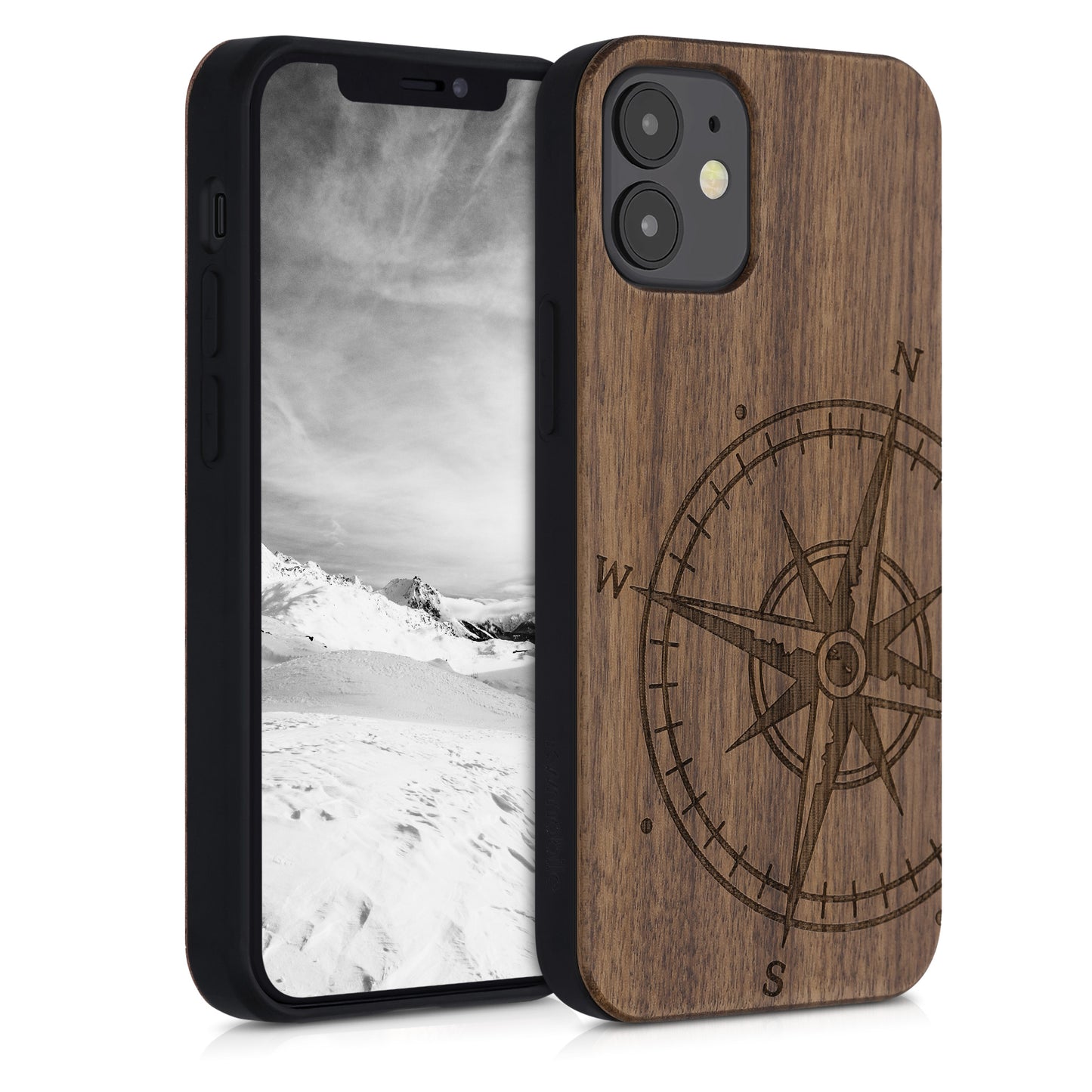 kwmobile Hülle kompatibel mit Apple iPhone 12 mini Hülle Handy Cover TPU Handyhülle Kompass Vintage
