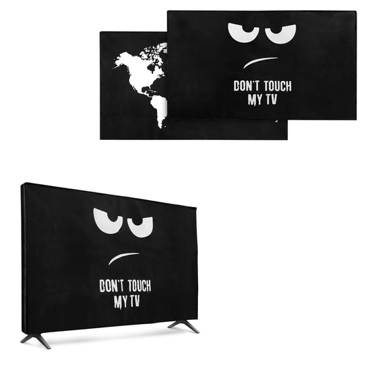 kwmobile 40" TV Hülle - Indoor Fernseher Bildschirmschutz Abdeckung - TV Bildschirm Staubschutzhülle - Kompass Vintage Weiß Schwarz Weiß  [dsg03]