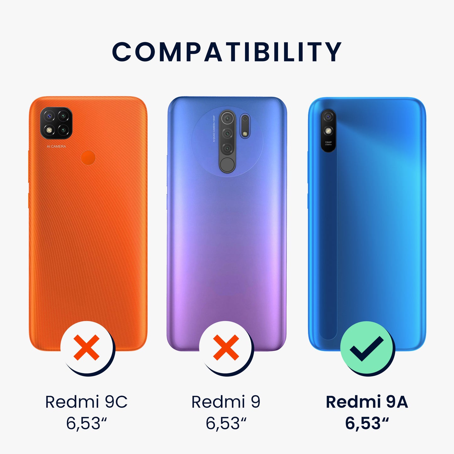 kwmobile Handyhülle für Xiaomi Redmi 9A / 9AT - Kabelloses Laden - Schutzhülle Cover