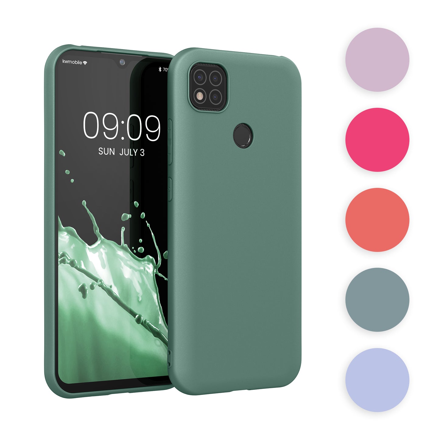 kwmobile Hülle kompatibel mit Xiaomi Redmi 9C Hülle - weiches TPU Silikon Case - Cover geeignet für kabelloses Laden - Hellblau matt Hellblau matt  