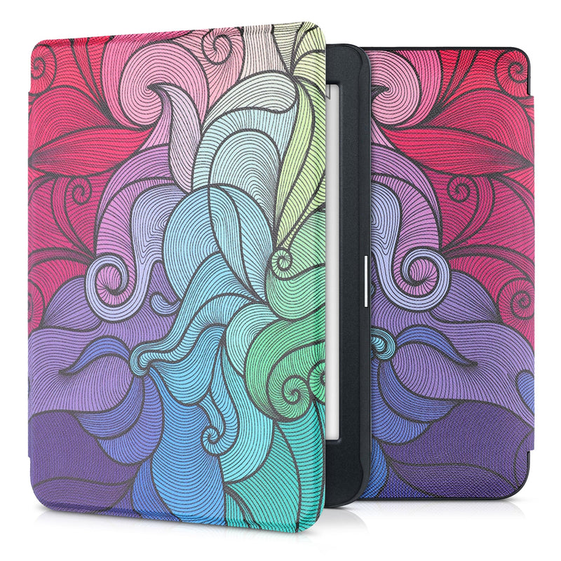 kwmobile Schutzhülle für Kobo Nia Hülle - eReader Flip Case mit Auto Sleep Funktion - Travel Schriftzug mit Mehrfarbig