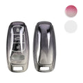 kwmobile Autoschlüssel Hülle kompatibel mit Audi A6 A7 A8 Q7 Q8 3-Tasten Autoschlüssel Keyless - Schlüsselhülle Silikon Cover - Hochglanz Schwarz Hochglanz Schwarz  [dsg08]