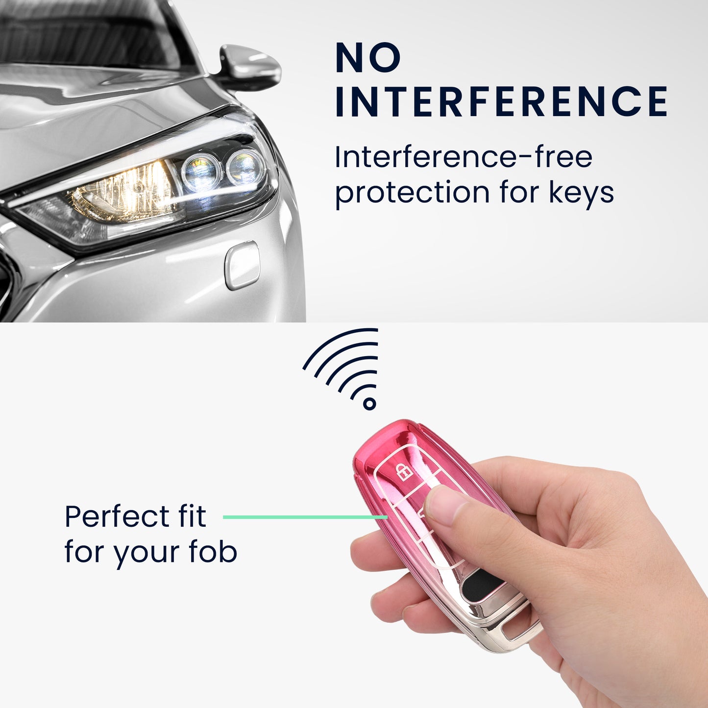 kwmobile Autoschlüssel Hülle kompatibel mit Audi A6 A7 A8 Q7 Q8 3-Tasten Autoschlüssel Keyless - Schlüsselhülle Silikon Cover
