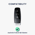 kwmobile Autoschlüssel Hülle kompatibel mit Audi A6 A7 A8 Q7 Q8 3-Tasten Autoschlüssel Keyless - Schlüsselhülle Silikon Cover