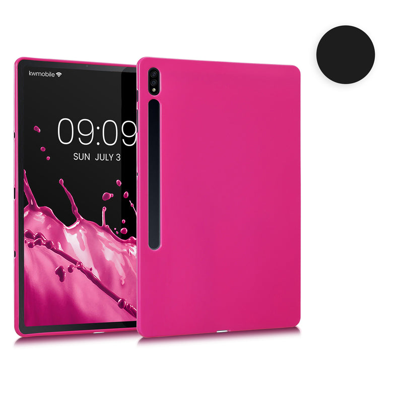 kwmobile Schutzhülle kompatibel mit Samsung Galaxy Tab S8+ Plus / Galaxy Tab S7+ Plus - Hülle Silikon - Tablet Cover Case Dunkelblau Dunkelblau  