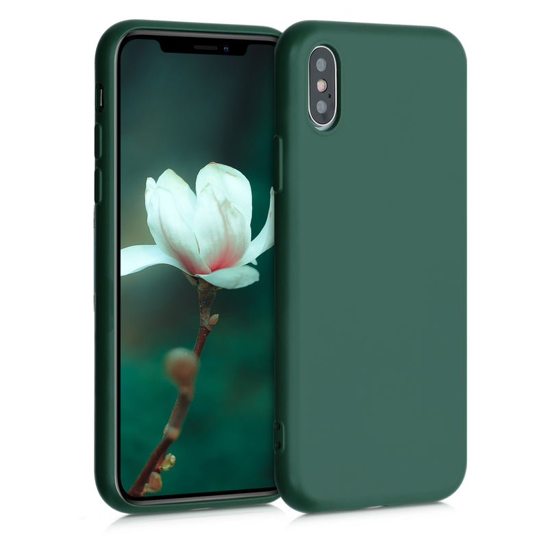 kwmobile Hülle kompatibel mit Apple iPhone XS Hülle - gummierte Silikon Handyhülle - Schutzhülle für kabelloses Laden - Case