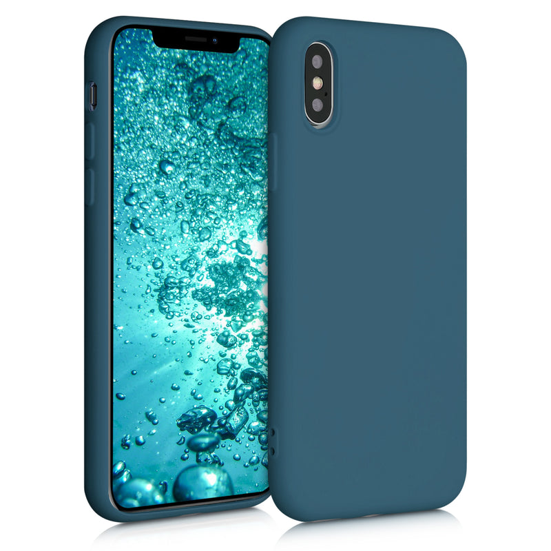 kwmobile Hülle kompatibel mit Apple iPhone XS Hülle - gummierte Silikon Handyhülle - Schutzhülle für kabelloses Laden - Case