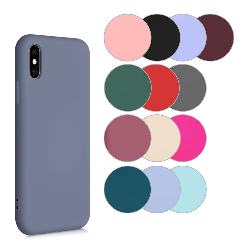 kwmobile Hülle kompatibel mit Apple iPhone XS Hülle - gummierte TPU Silikon Handyhülle - Schutzhülle für kabelloses Laden - Case in Neon Pink Neon Pink  