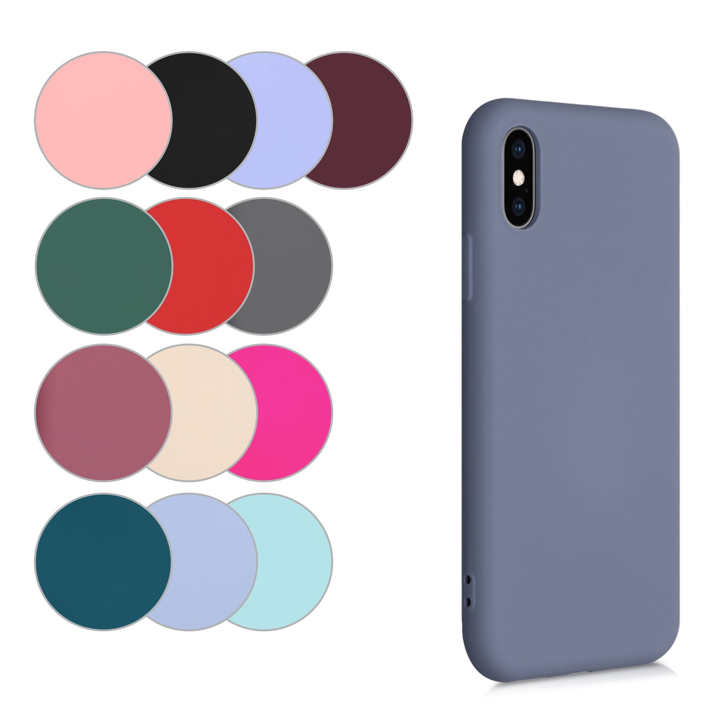 kwmobile Hülle kompatibel mit Apple iPhone XS Hülle - gummierte Silikon Handyhülle - Schutzhülle für kabelloses Laden - Case