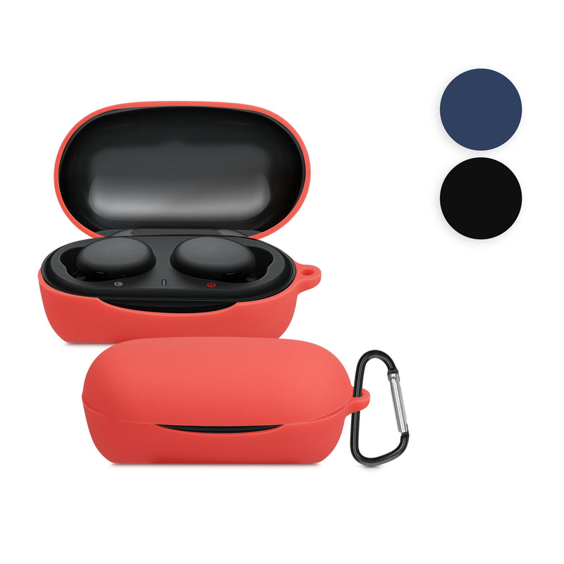 kwmobile Hülle kompatibel mit Sony WF-XB700 True Wireless Hülle - Kopfhörer Case - TPU Silikon Cover - Schutzhülle in Schwarz Schwarz  