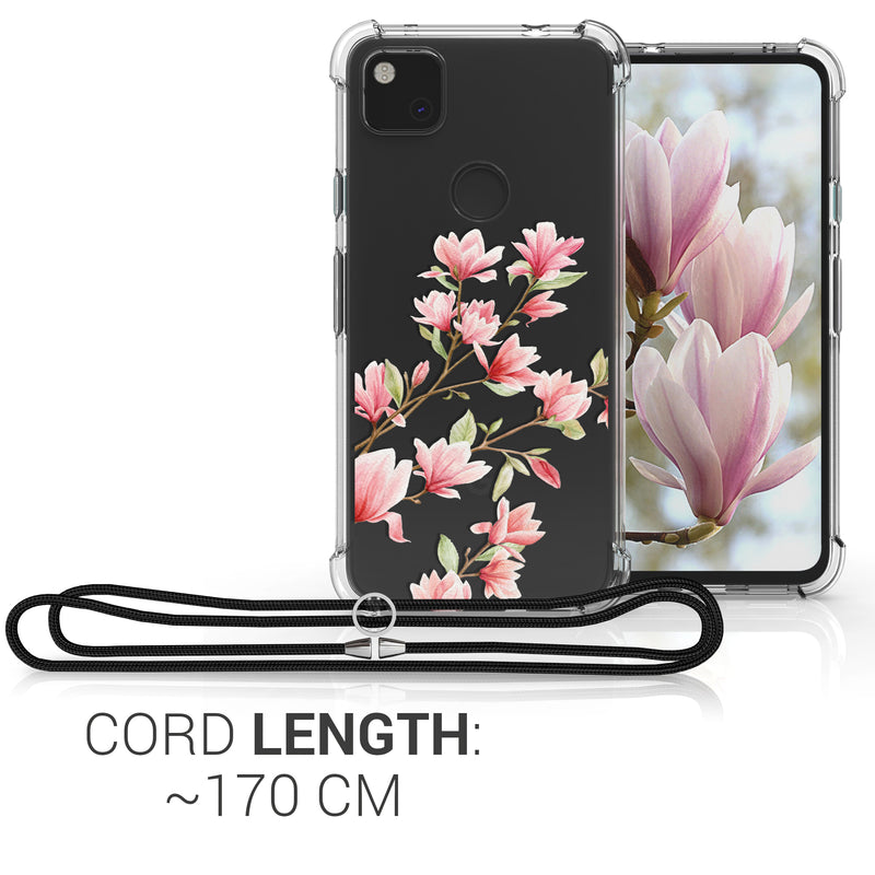 kwmobile Necklace Case kompatibel mit Google Pixel 4a Hülle Silikon Cover mit Handykette