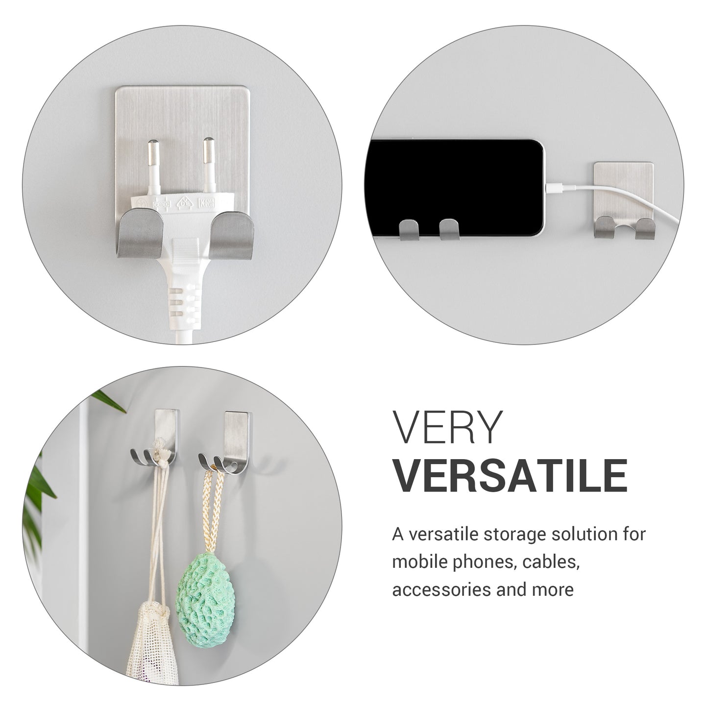 kwmobile selbstklebende Halterung für Rasierer für verschiedene Oberflächen Nassrasierer Halter Set Wand Haken
