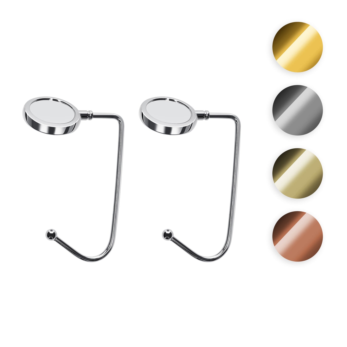 kwmobile 2x Tisch Handtaschenhalter Haken - Antirutsch Taschenhaken Halterung Handtaschen - Taschenaufhänger Halter in Gold Kupfer Gold  [dsg19]